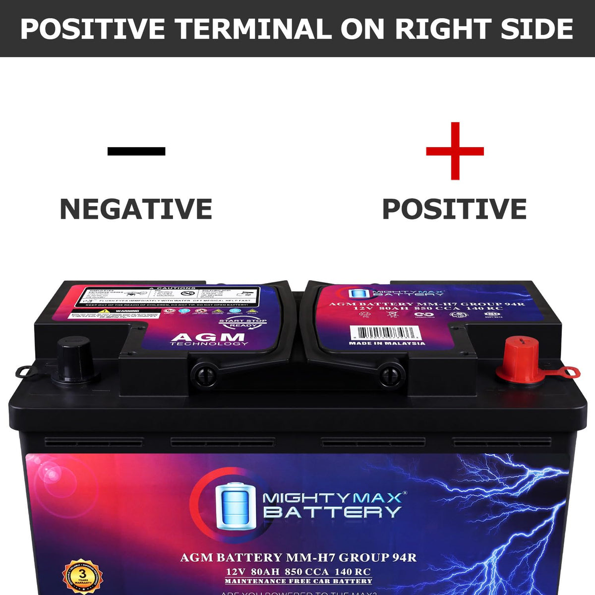 12V 80AH 850 CCA Replacement Battery S23938