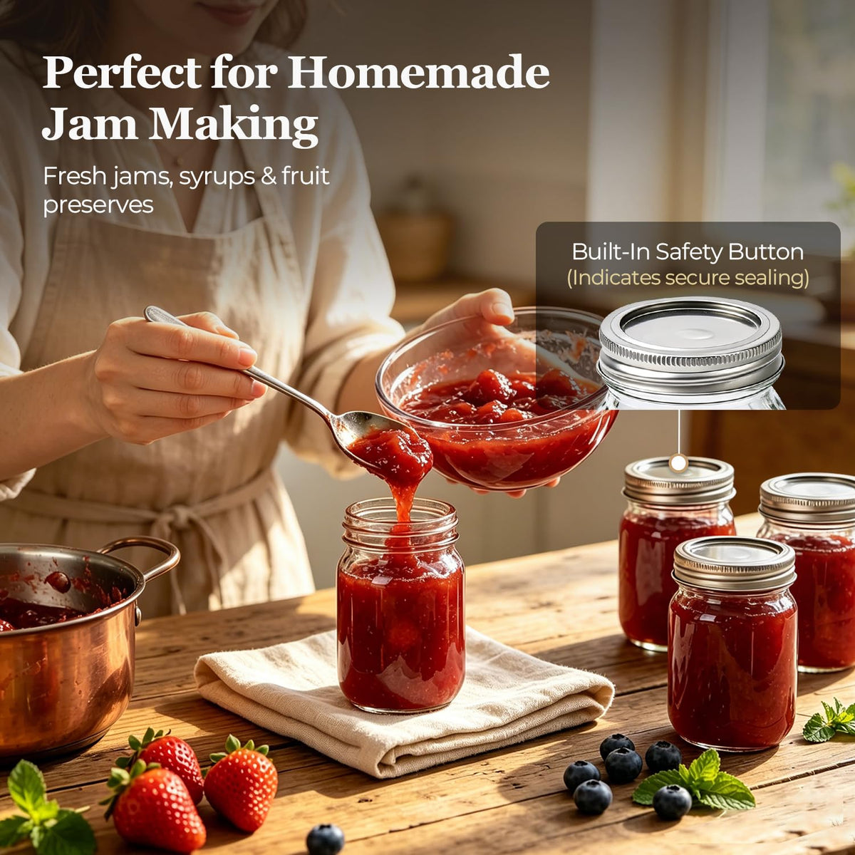 16 oz Regular Mouth Mason Jars 12 Pack F372770