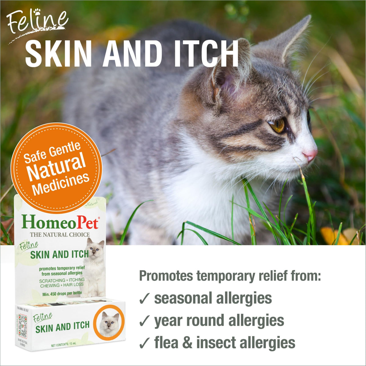 Feline Skin and Itch Supplement 15 Milliliters J335962