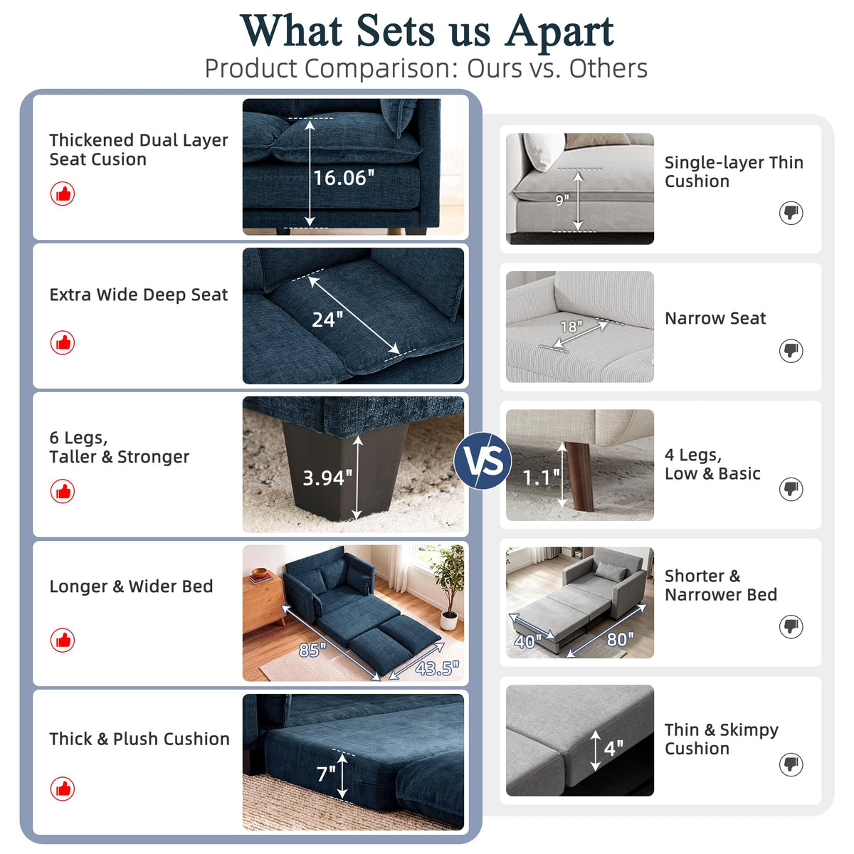 49" Convertible Sofa Bed I44215