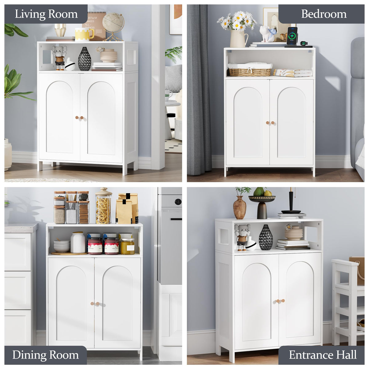 Bathroom Storage Cabinet with Adjustable Shelf & Doors U2112