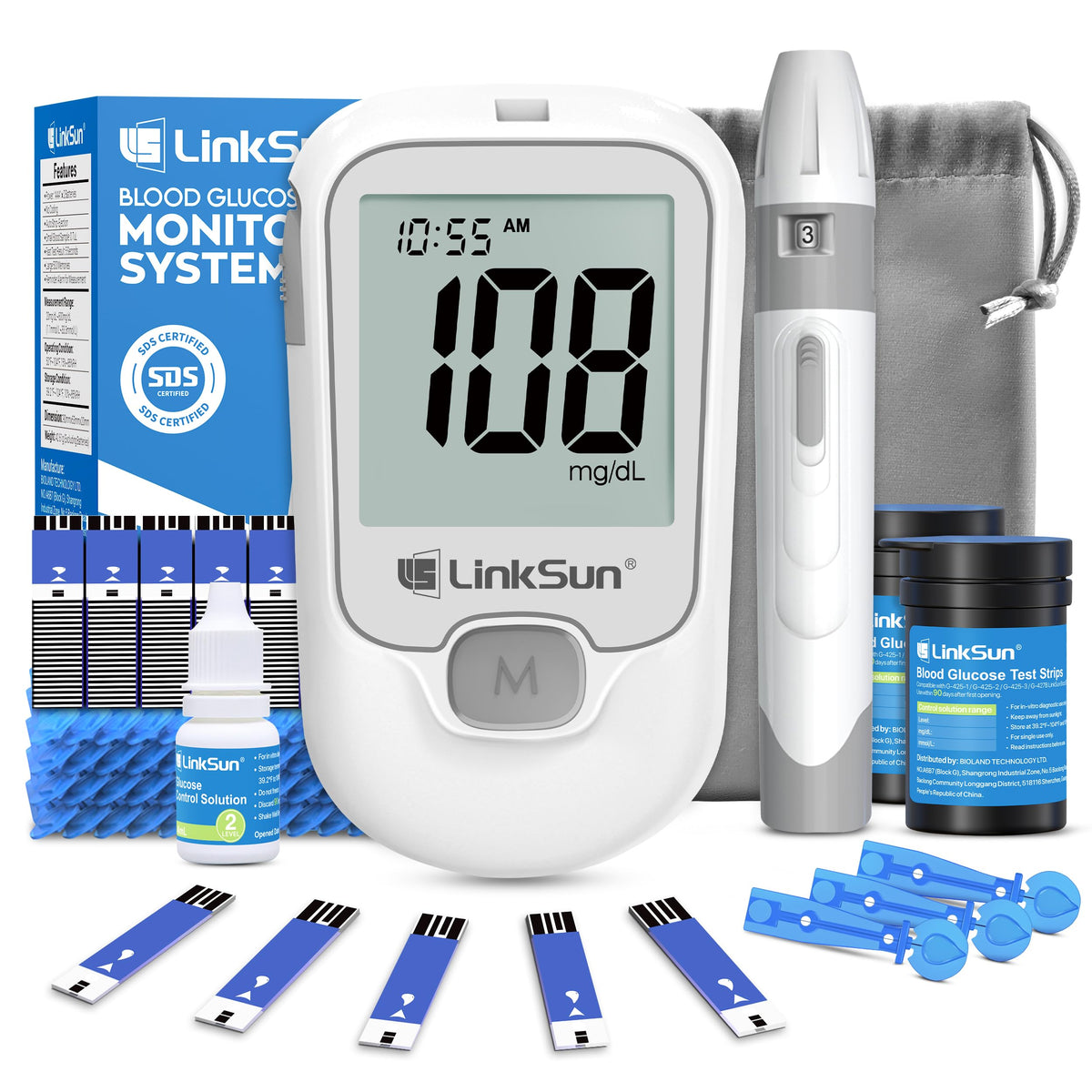 Glucose Monitor Kit, 100 Strips & Lancets E65079