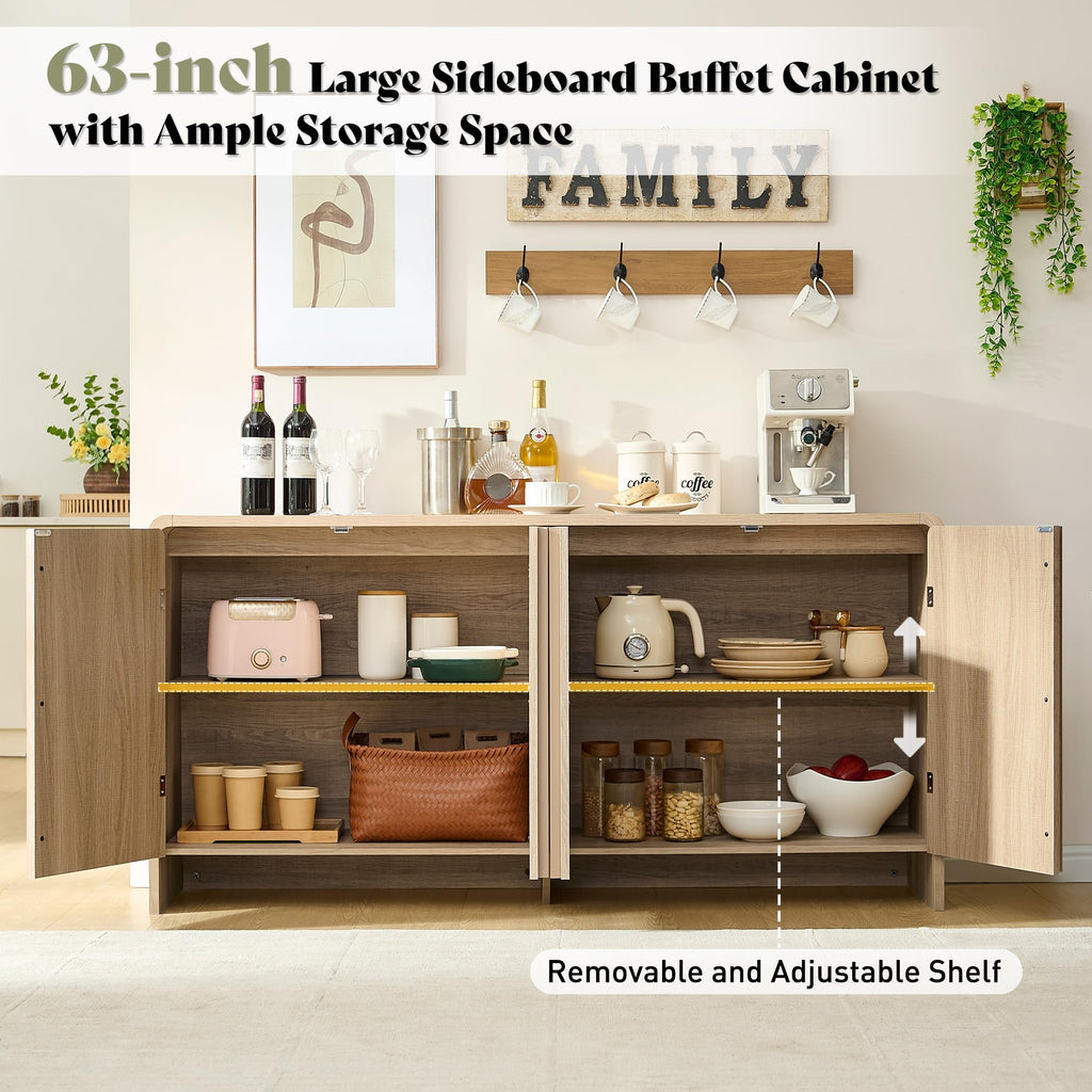 63" Modern Fluted TV Stand with Storage W632