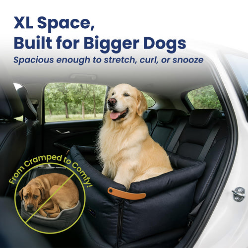 2-in-1 Pet Car Seat & Convertible Travel Dog Bed, XL, Black Z922121