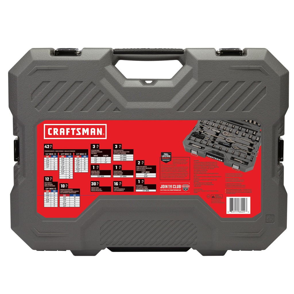 121-Piece Gunmetal Chrome Mechanics Tool Set with Hard Case R742