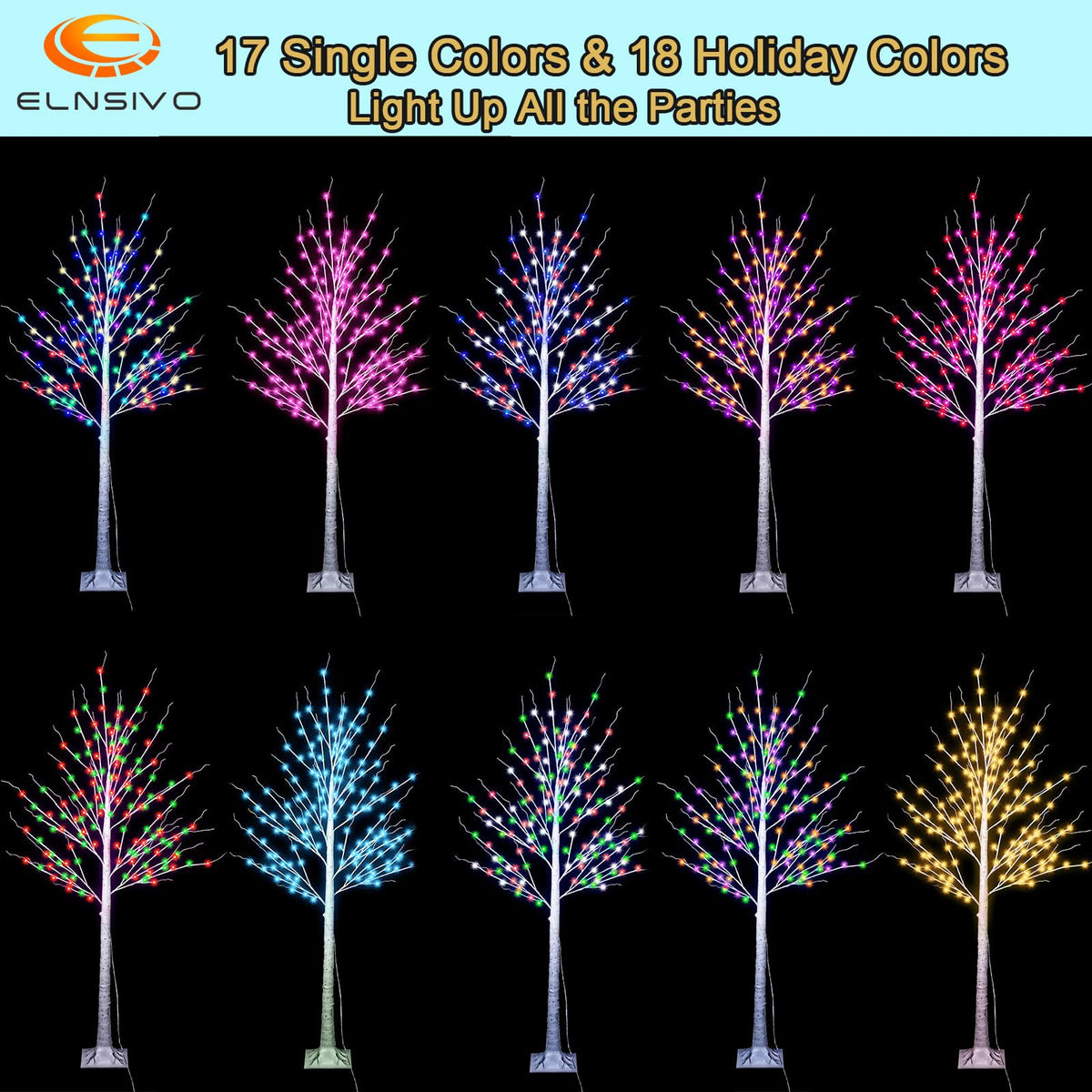 7Ft Birch Tree with LED Lights K5686