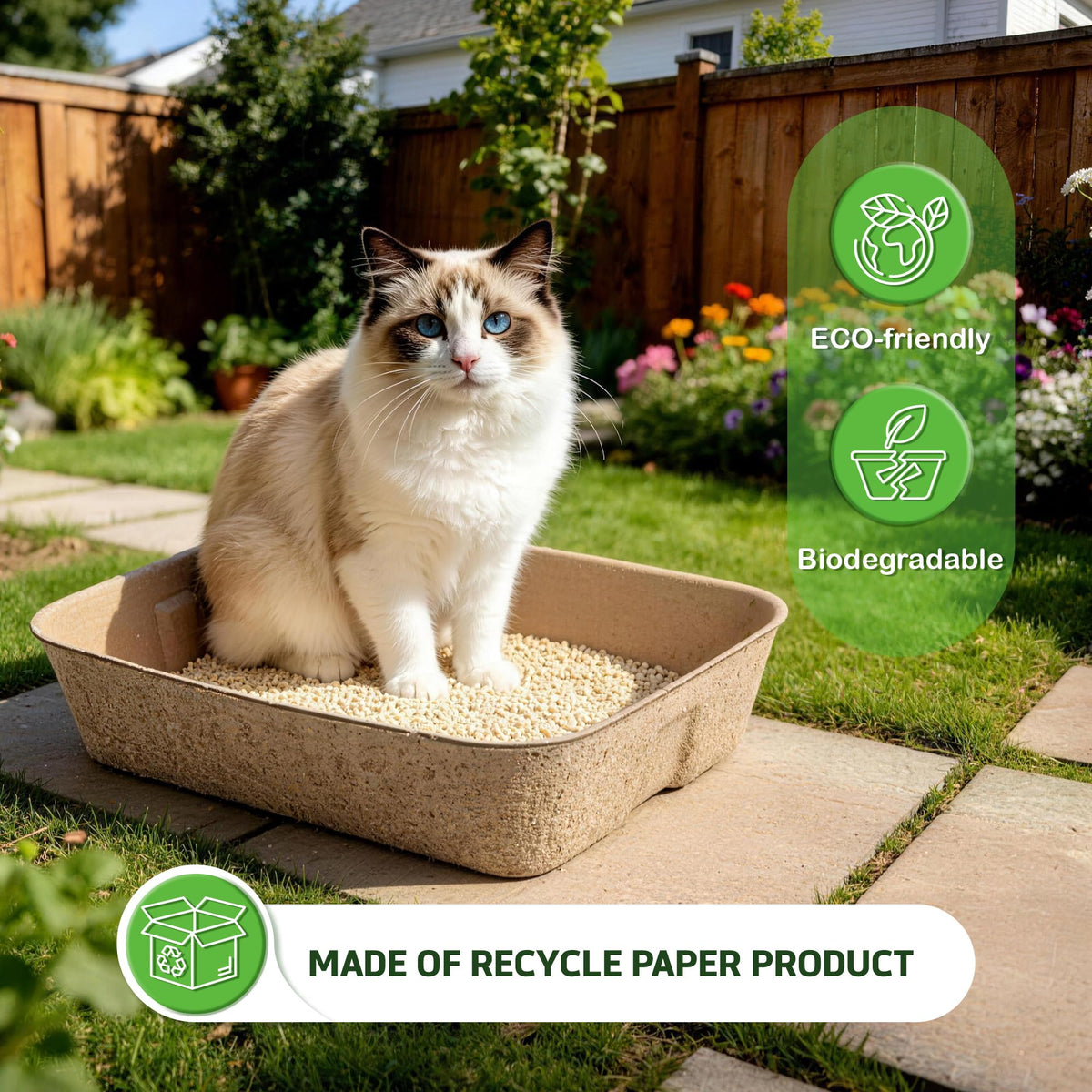 Disposable Litter Boxes for Cats 8-Pack Extra Thick Sturdy Leakproof B885