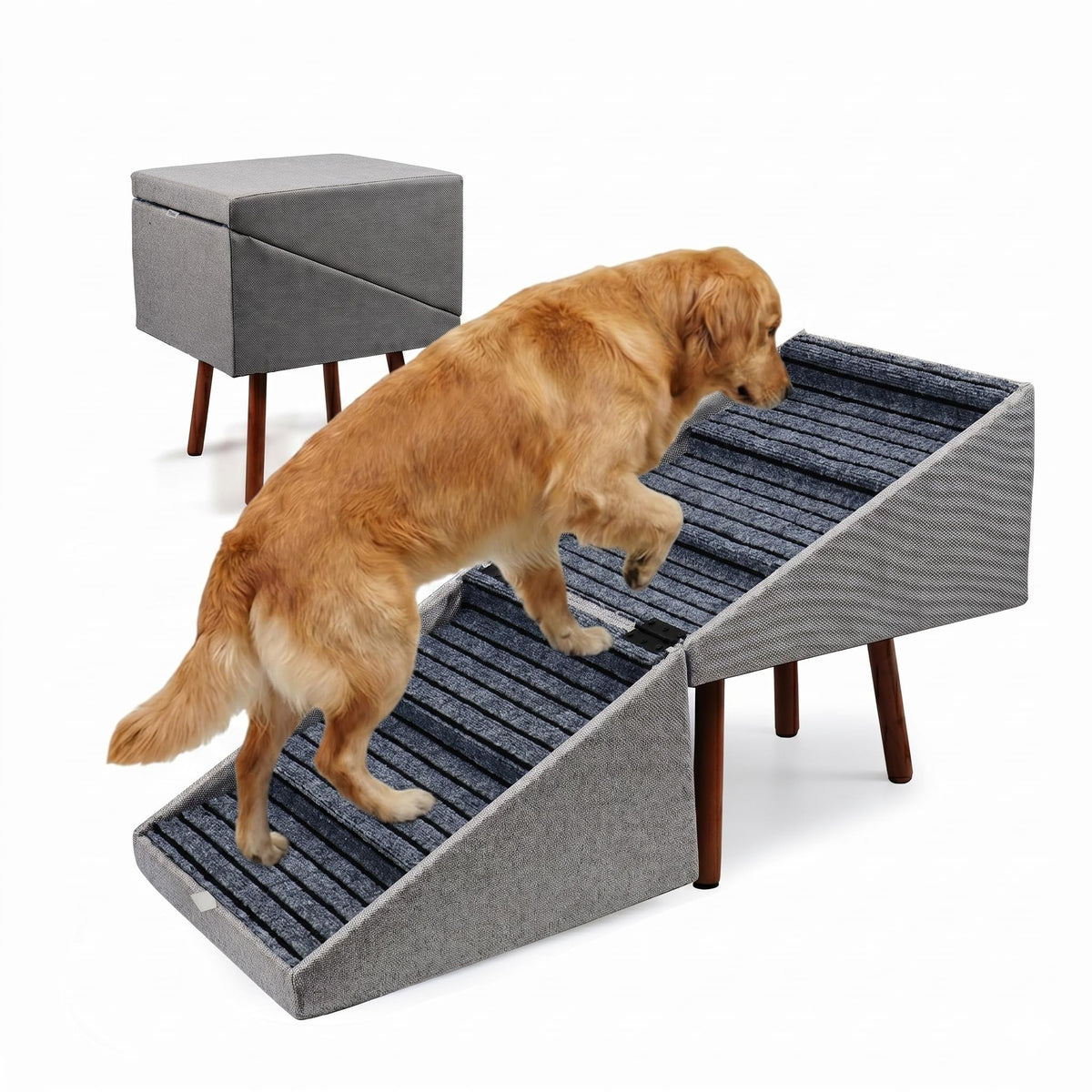 Foldable Wood Dog Stairs J6491