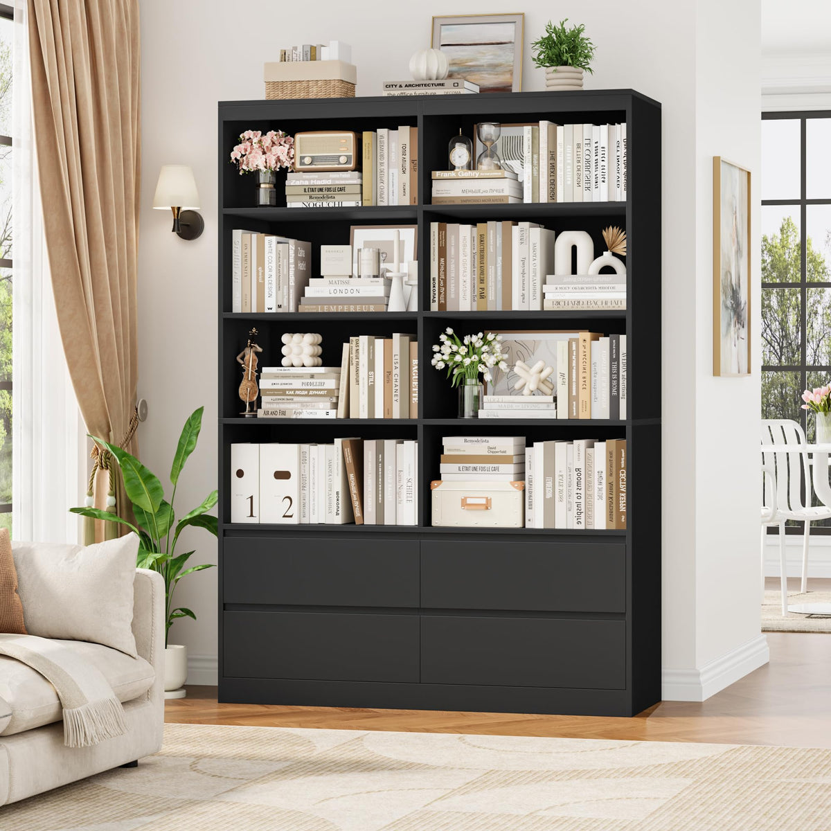 Black 4 Drawer Bookshelf I4739