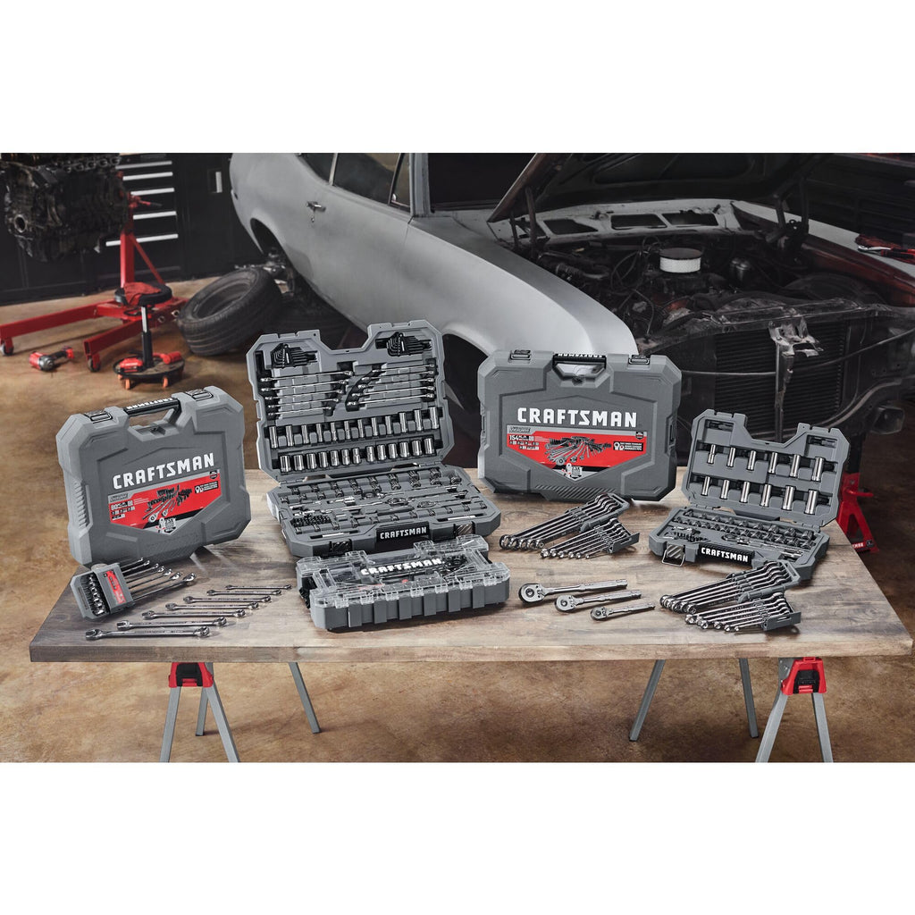 121-Piece Gunmetal Chrome Mechanics Tool Set with Hard Case R742