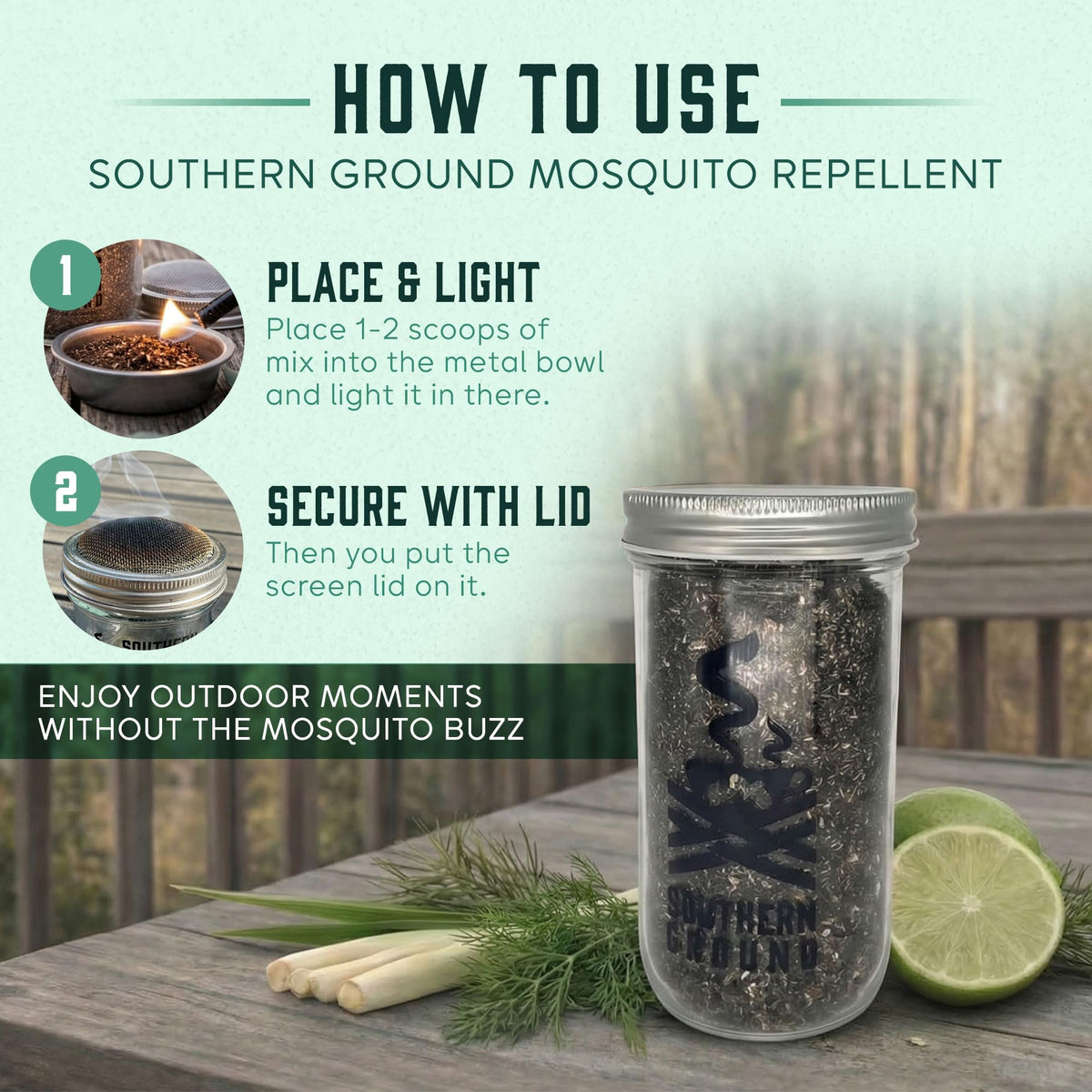 Natural Citronella Lime Mosquito Repellent Incense Refill 20oz G785