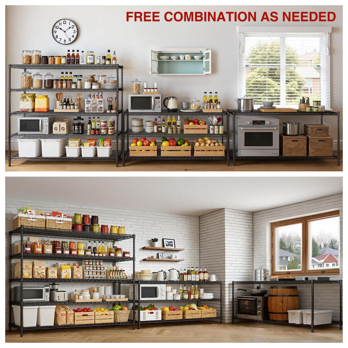 60”W 5 Tier Heavy Duty Metal Wire Shelving with Wheels C932297