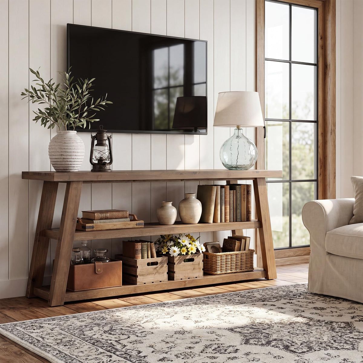 63" Solid Wood TV Stand R57687