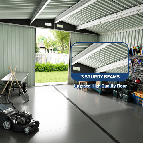 10X14 Ft Galvanized Steel Metal Storage Shed H262