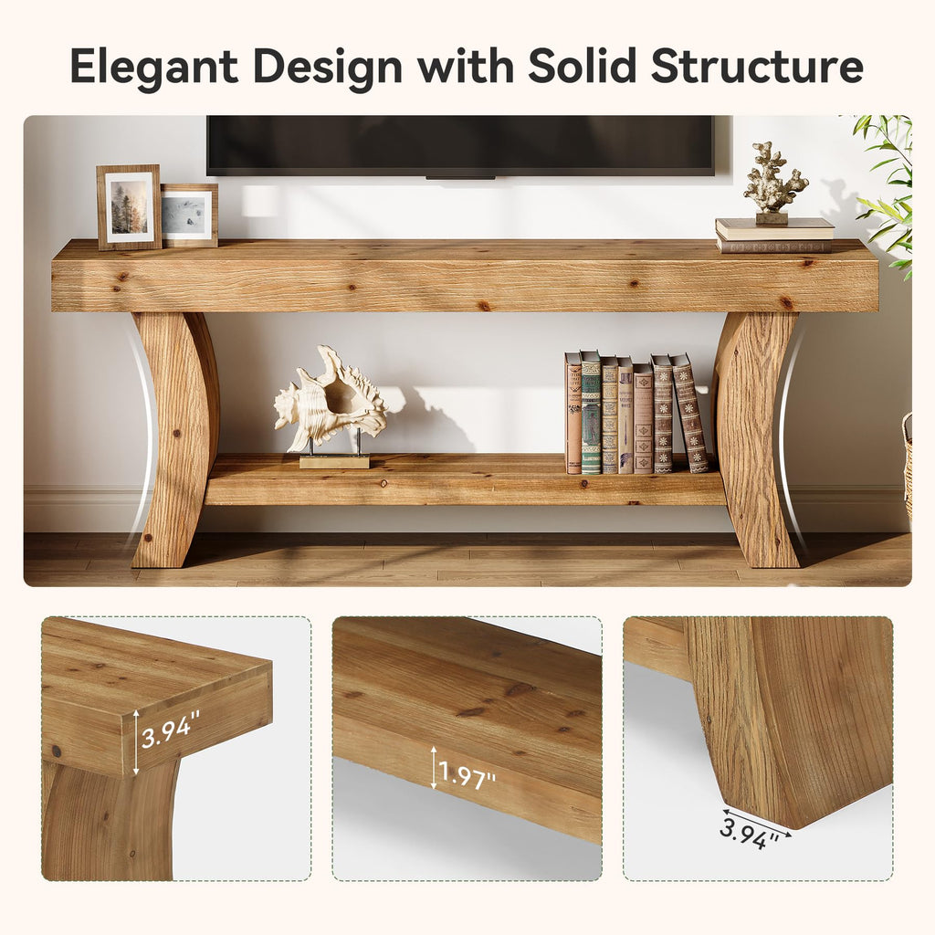63" Solid Wood TV Stand with Storage Z20813