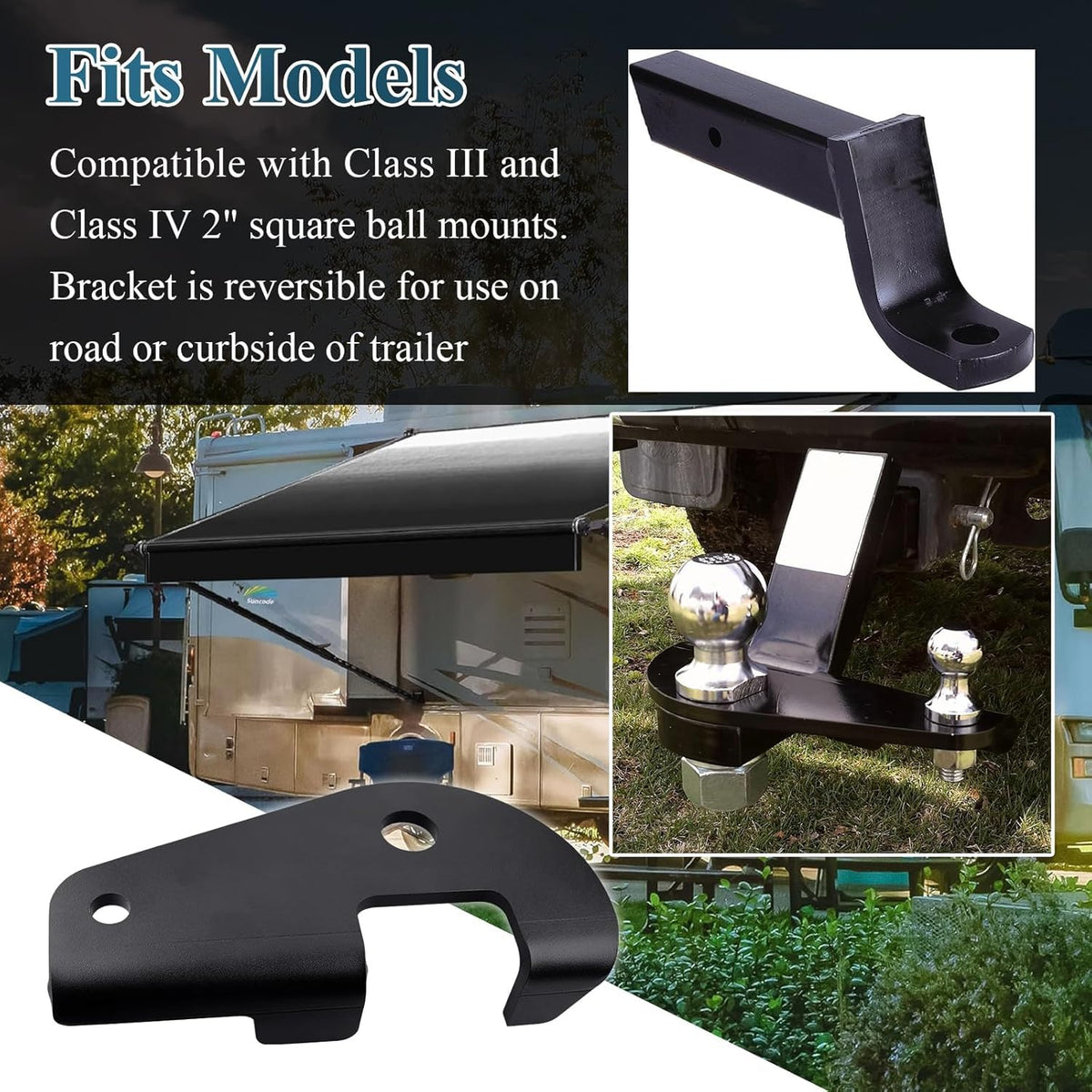 Anti Sway Trailer Hitch Adapter for 2" Square Ball Mounts J7860