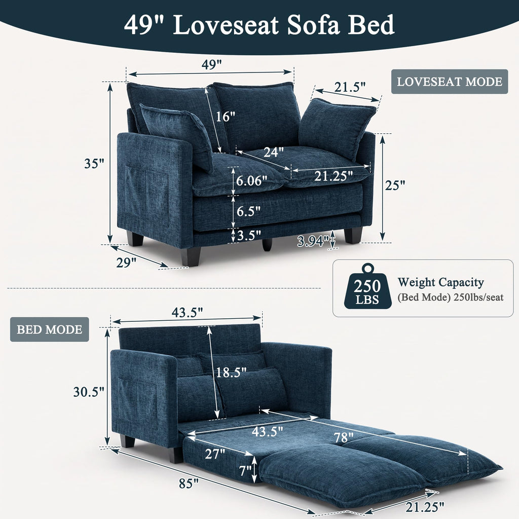49" Convertible Sofa Bed I44215