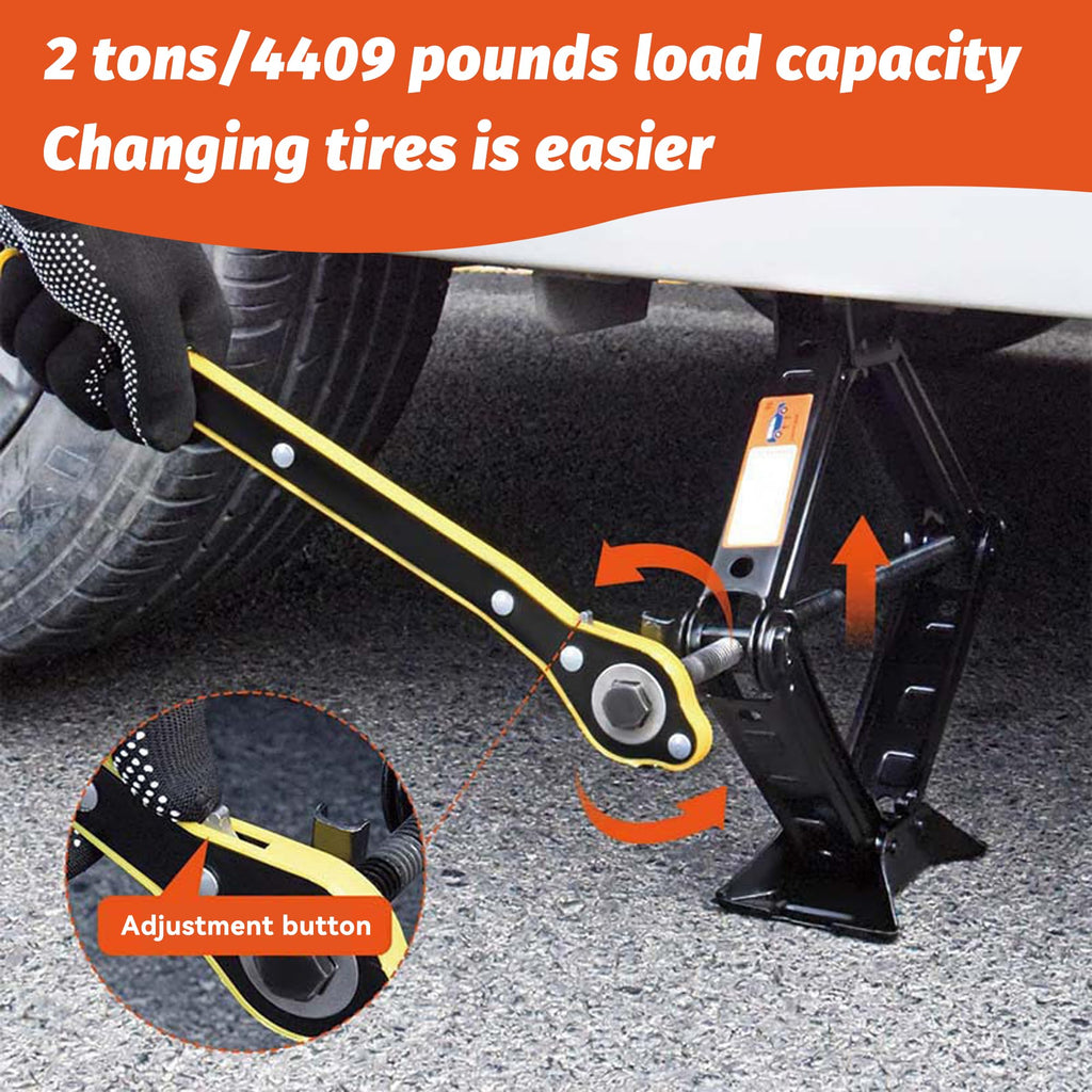 Portable 2 Ton Scissor Jack and Stand Kit with Lug Wrench S604519