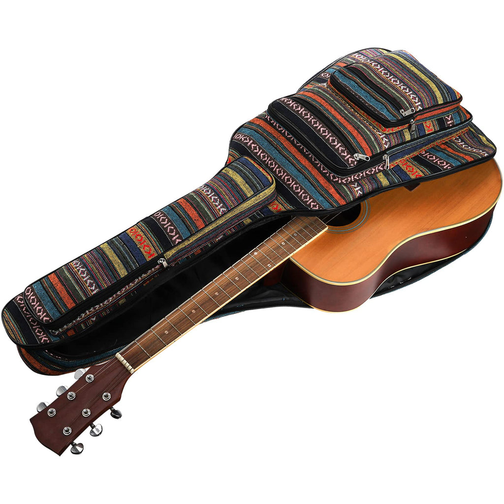 43 Inch Acoustic Guitar Gig Bag with Backpack Strap and 5 Pockets W596583