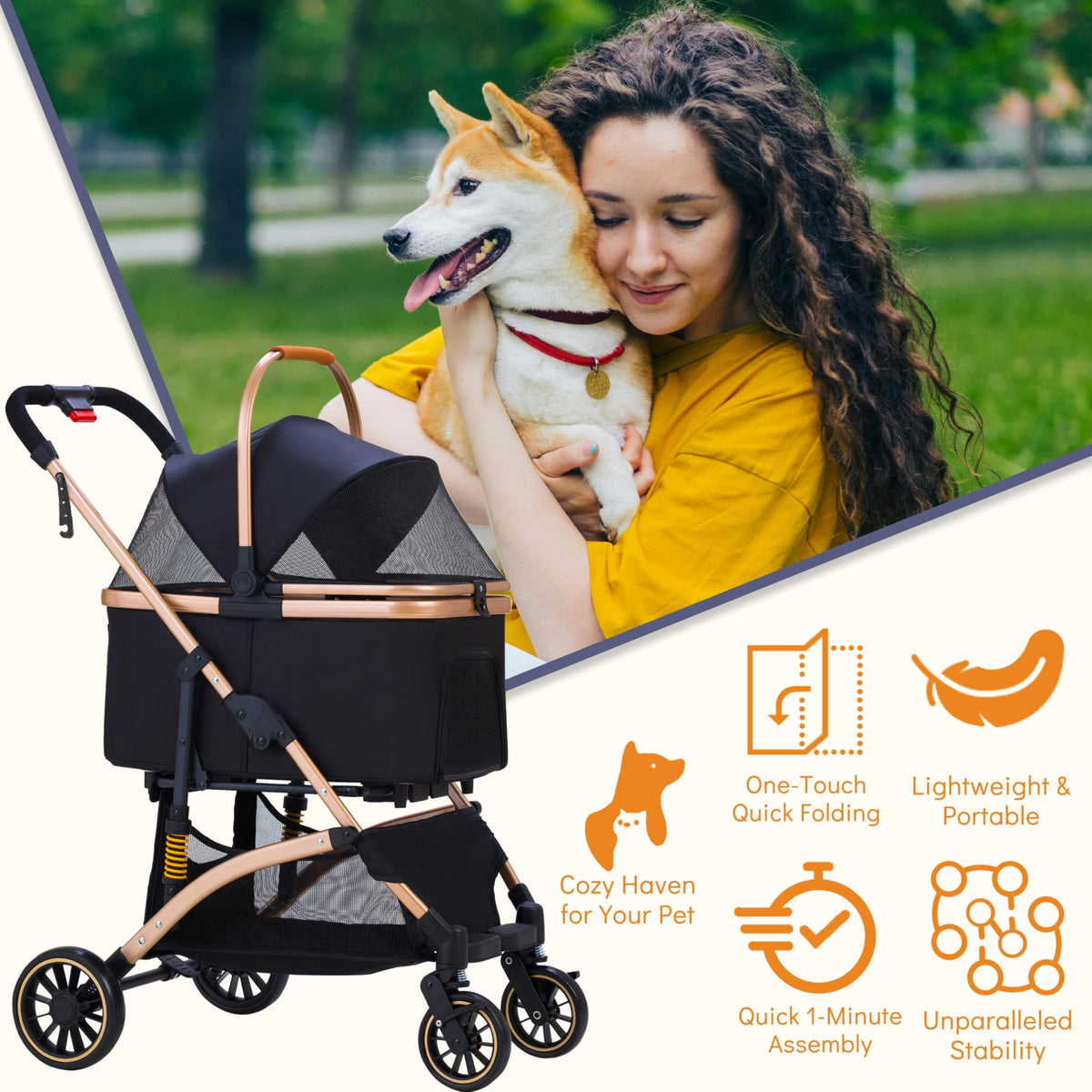 Pet Stroller for Small Dogs Cats D994