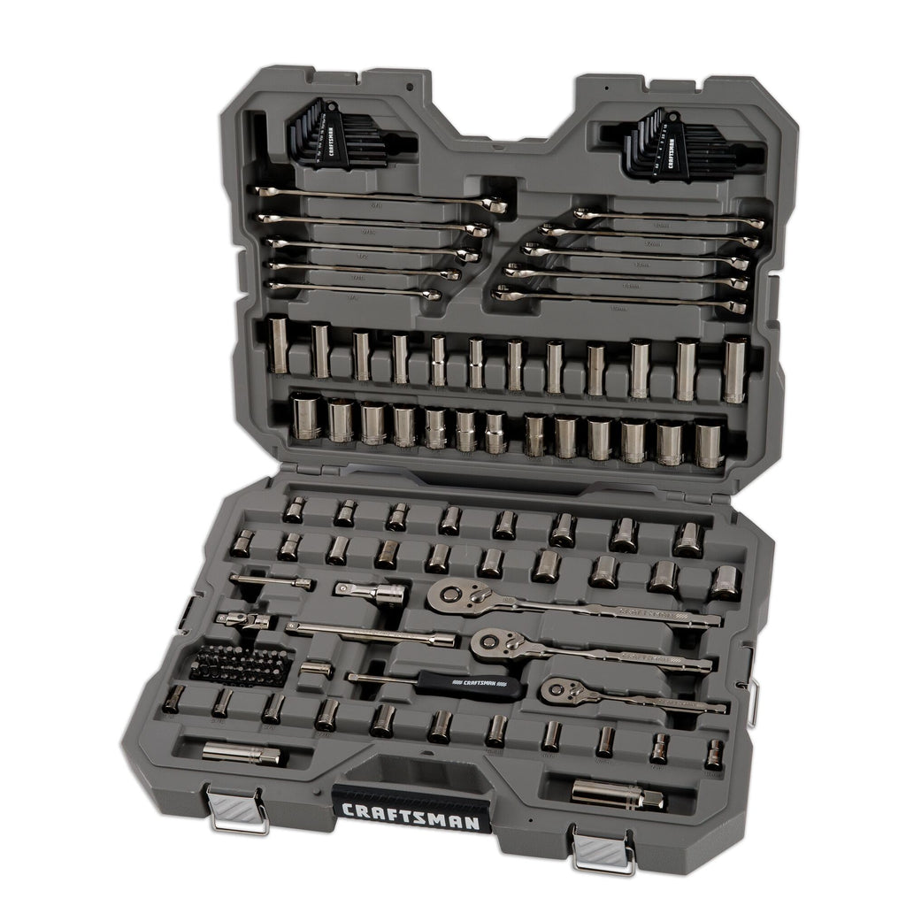 121-Piece Gunmetal Chrome Mechanics Tool Set with Hard Case R742