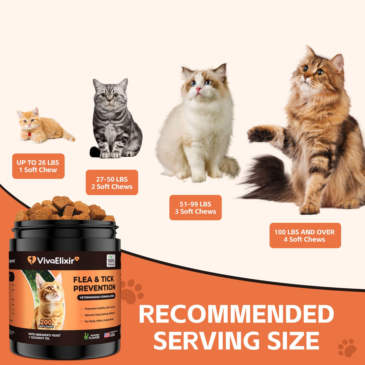 Flea & Tick Treatment for Cats 200 Chews J44247