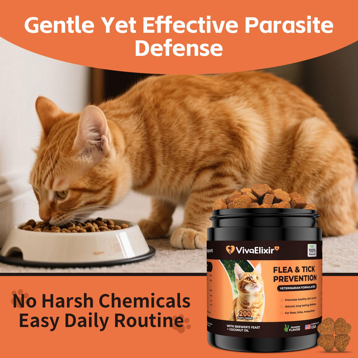 Flea & Tick Treatment for Cats 200 Chews J44247