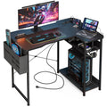 L Shaped Gaming Desk 40 Inch Black Carbon T678247