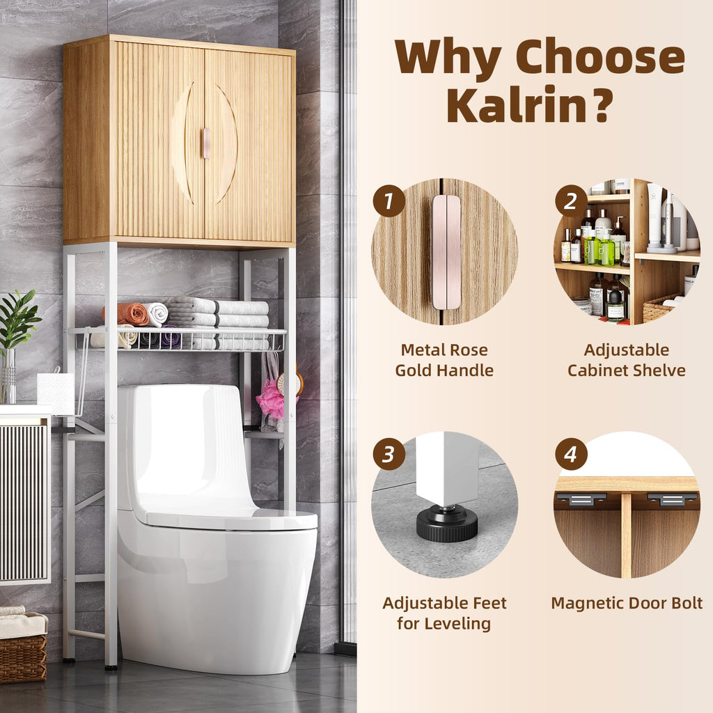 Over The Toilet Storage Cabinet with Adjustable Shelf L7581