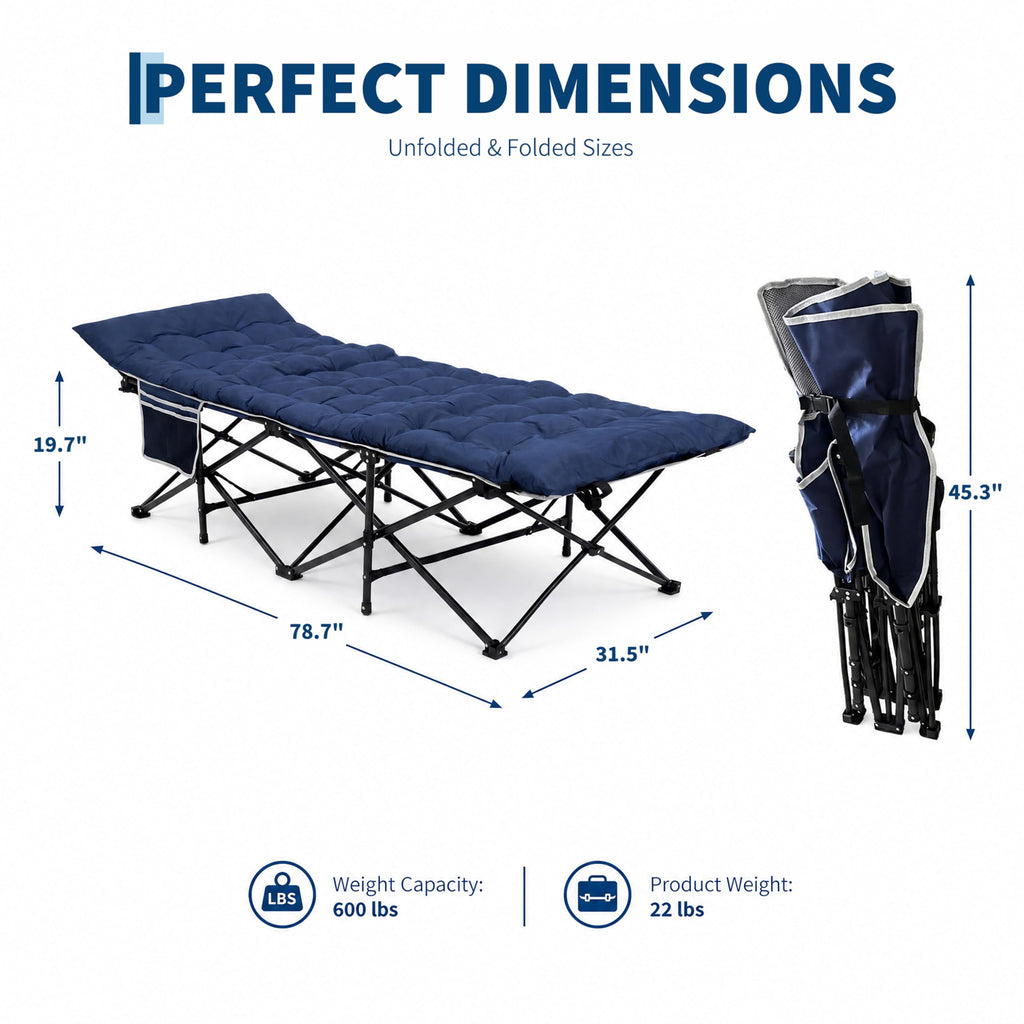 Blue 600 Lb Capacity Folding Camping Cot C319