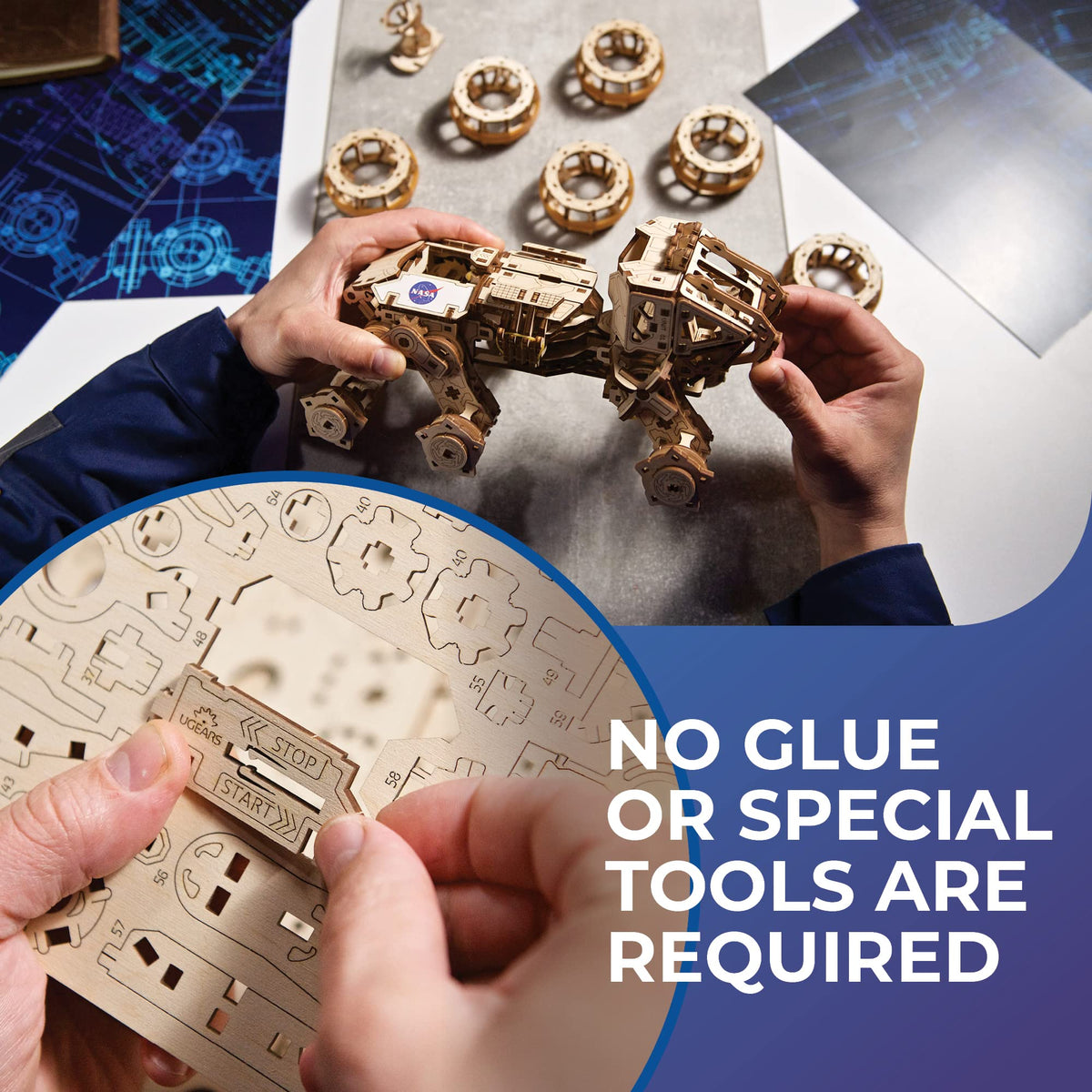 3D Wooden Puzzle Mechanical Model with Spring Drive C802
