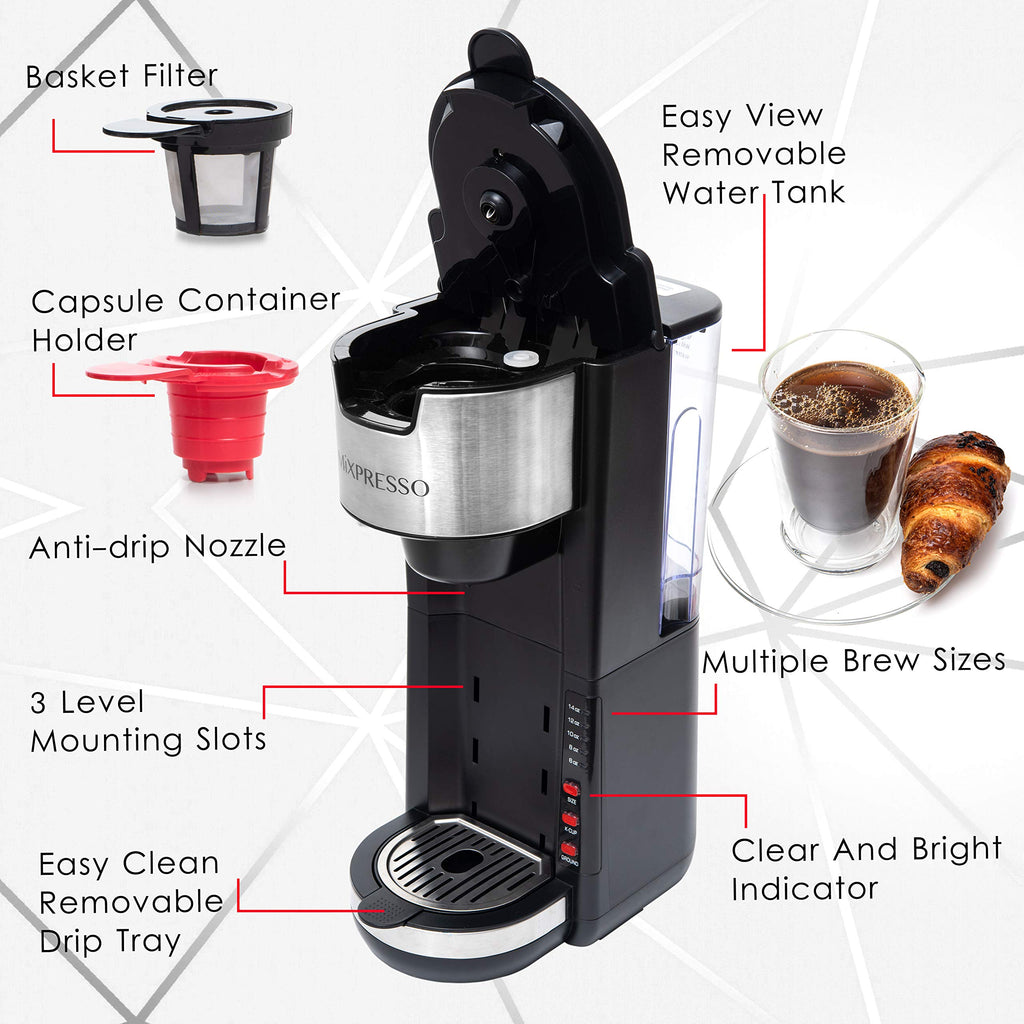 Black Single Serve Coffee Maker 30 oz J9719