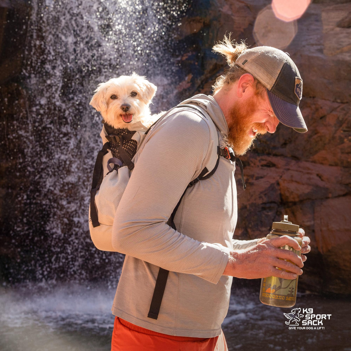 Small Light Grey Backpack-Style Dog Carrier Z838761