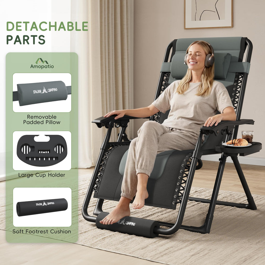 Oversized Padded Zero Gravity Reclining Patio Lounge Chair F87800