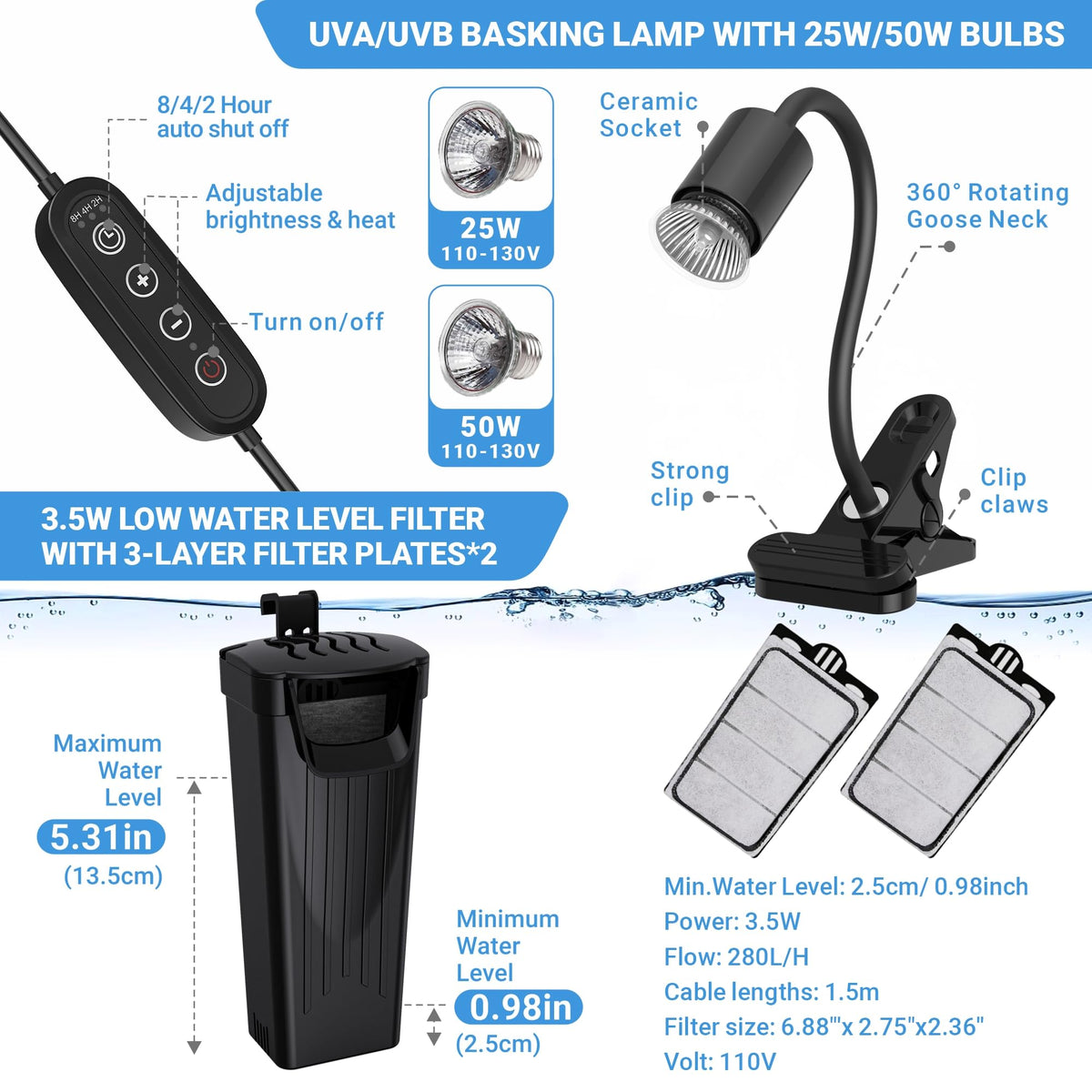Turtle Tank Kit with Lamp & Filter Z29998