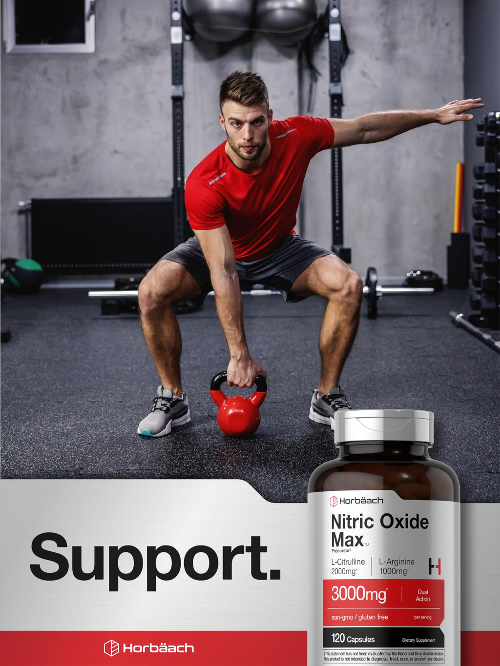 Nitric Oxide Supplement 3000mg 120 Capsules L8266
