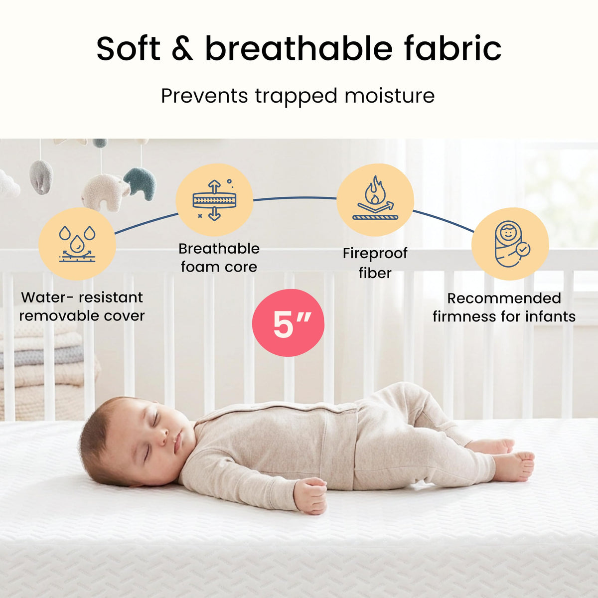 2-in-1 Crib & Toddler Mattress F641313