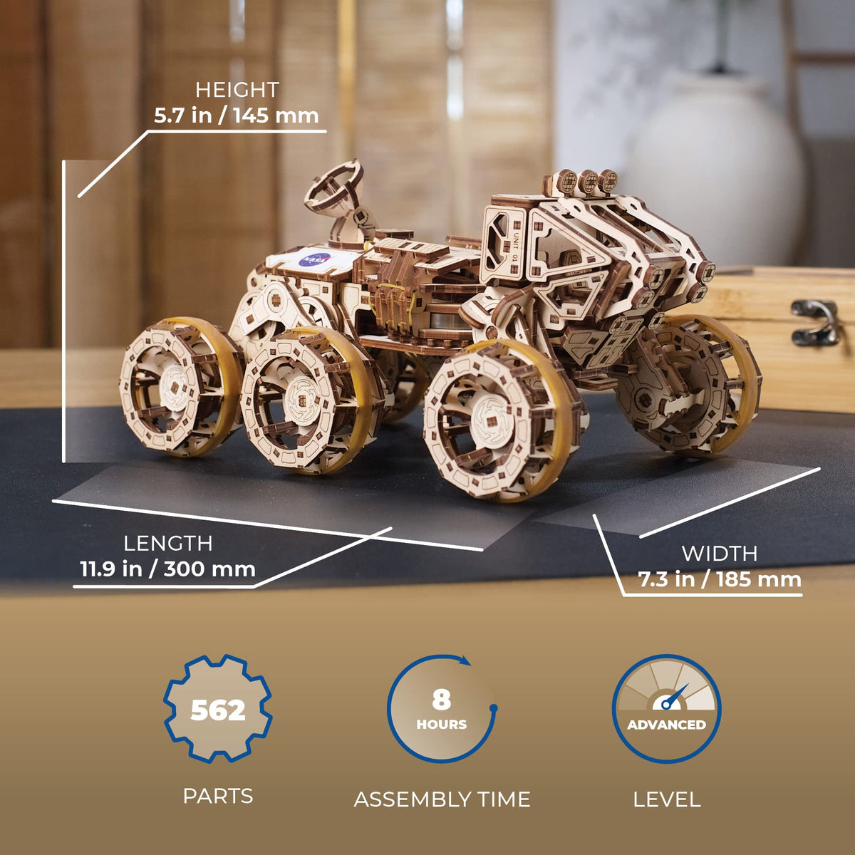 3D Wooden Puzzle Mechanical Model with Spring Drive C802