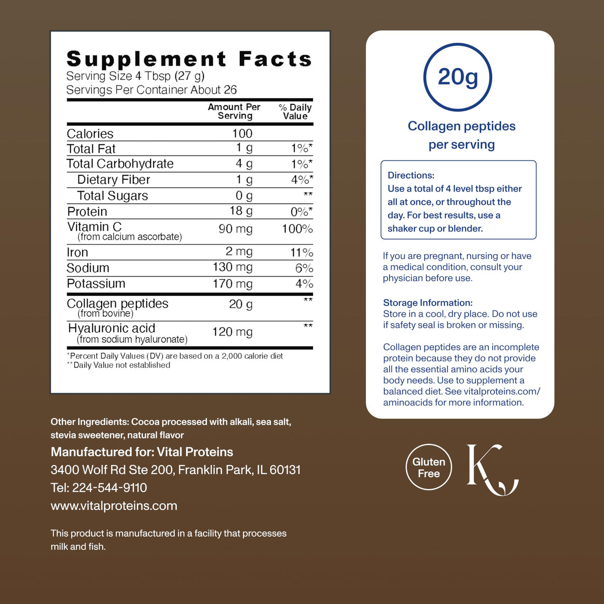 Collagen Peptides Chocolate 24.7oz H686405
