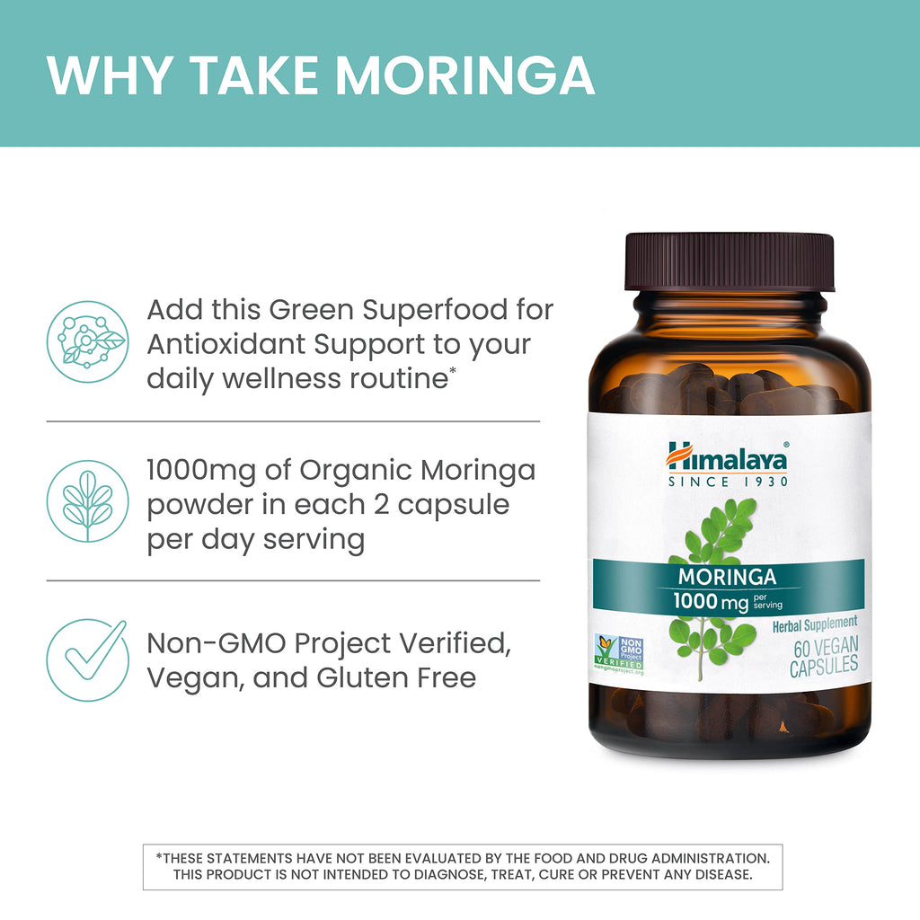 Organic Moringa 1000 mg 60 Capsules K2552