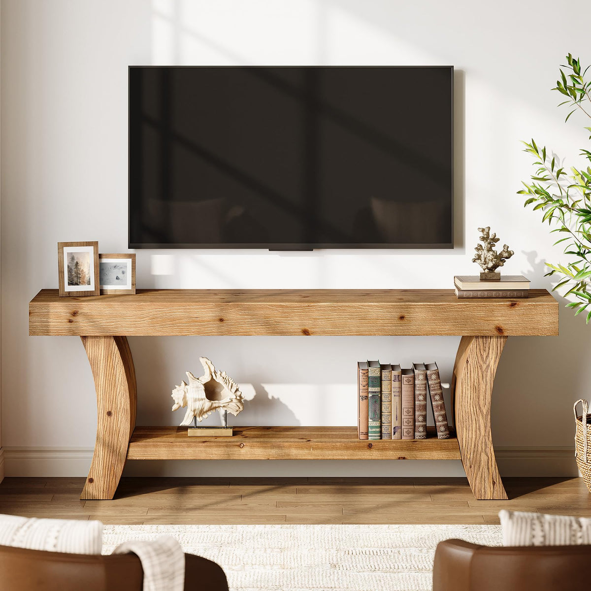 63" Solid Wood TV Stand with Storage Z20813
