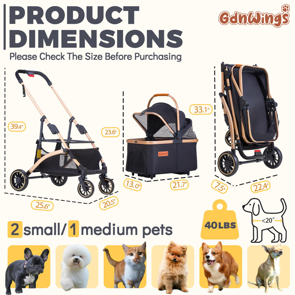 Pet Stroller for Small Dogs Cats D994