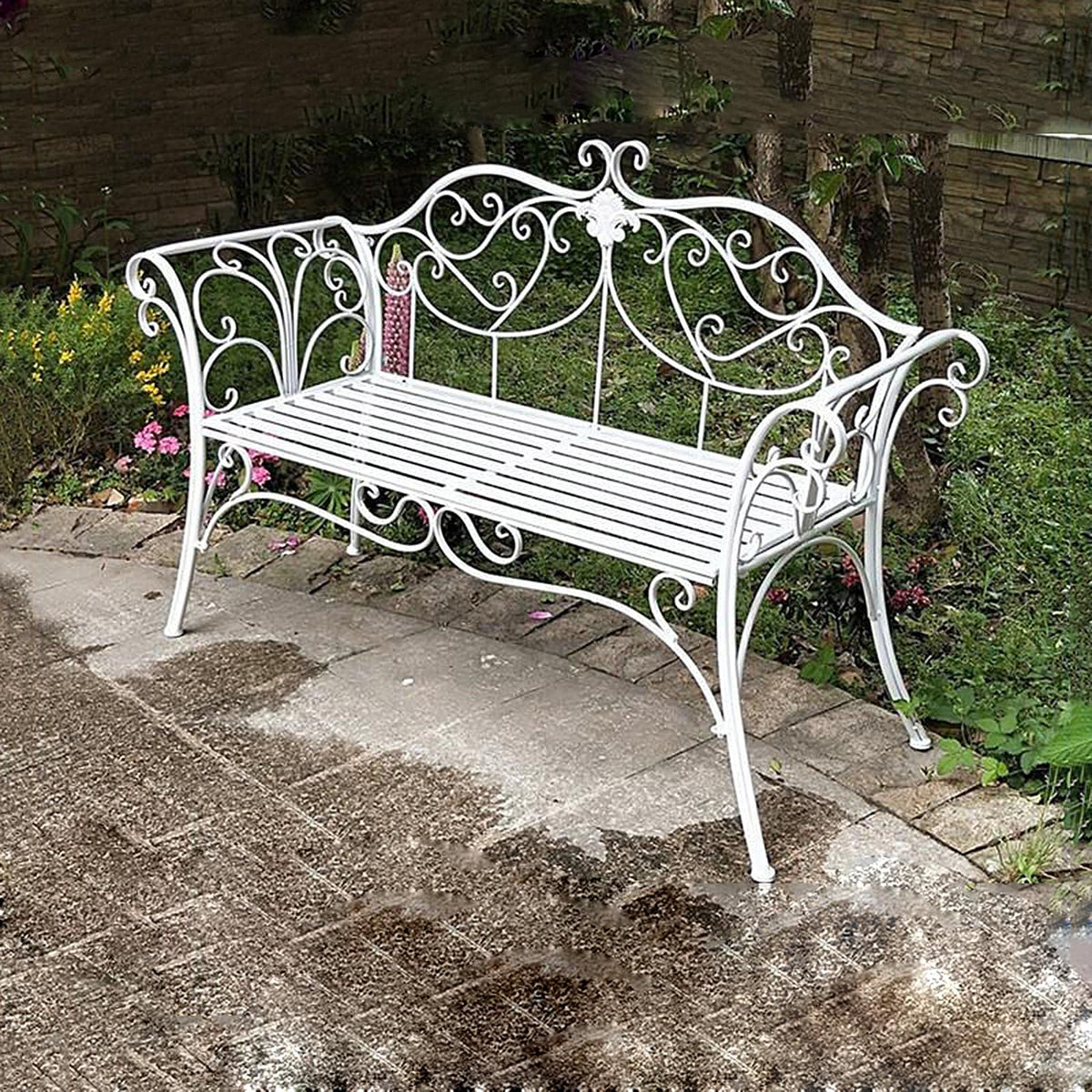 Cast Iron Outdoor Bench 400 lbs Capacity J36244