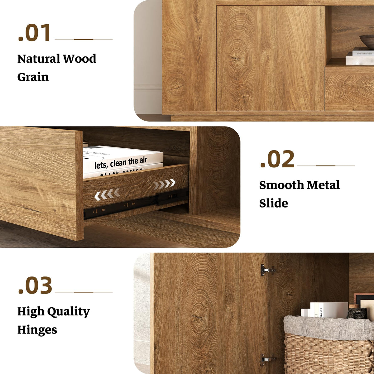 Natural Oak Brown TV Stands M825