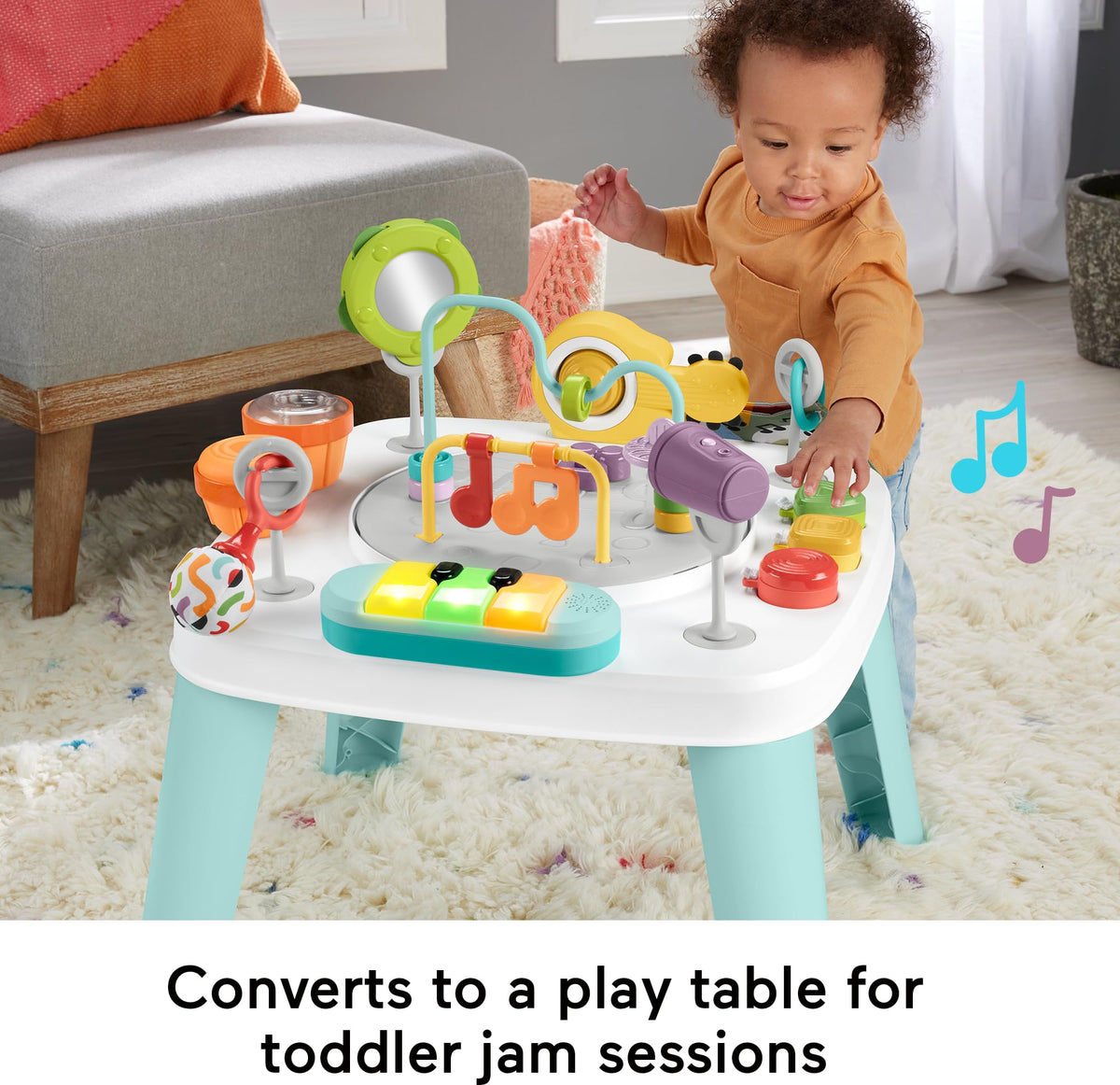 3-in-1 Activity Center & Play Table with Music Lights D9605