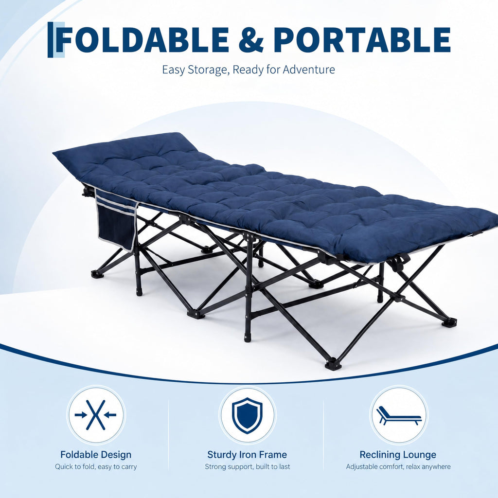 Blue 600 Lb Capacity Folding Camping Cot C319