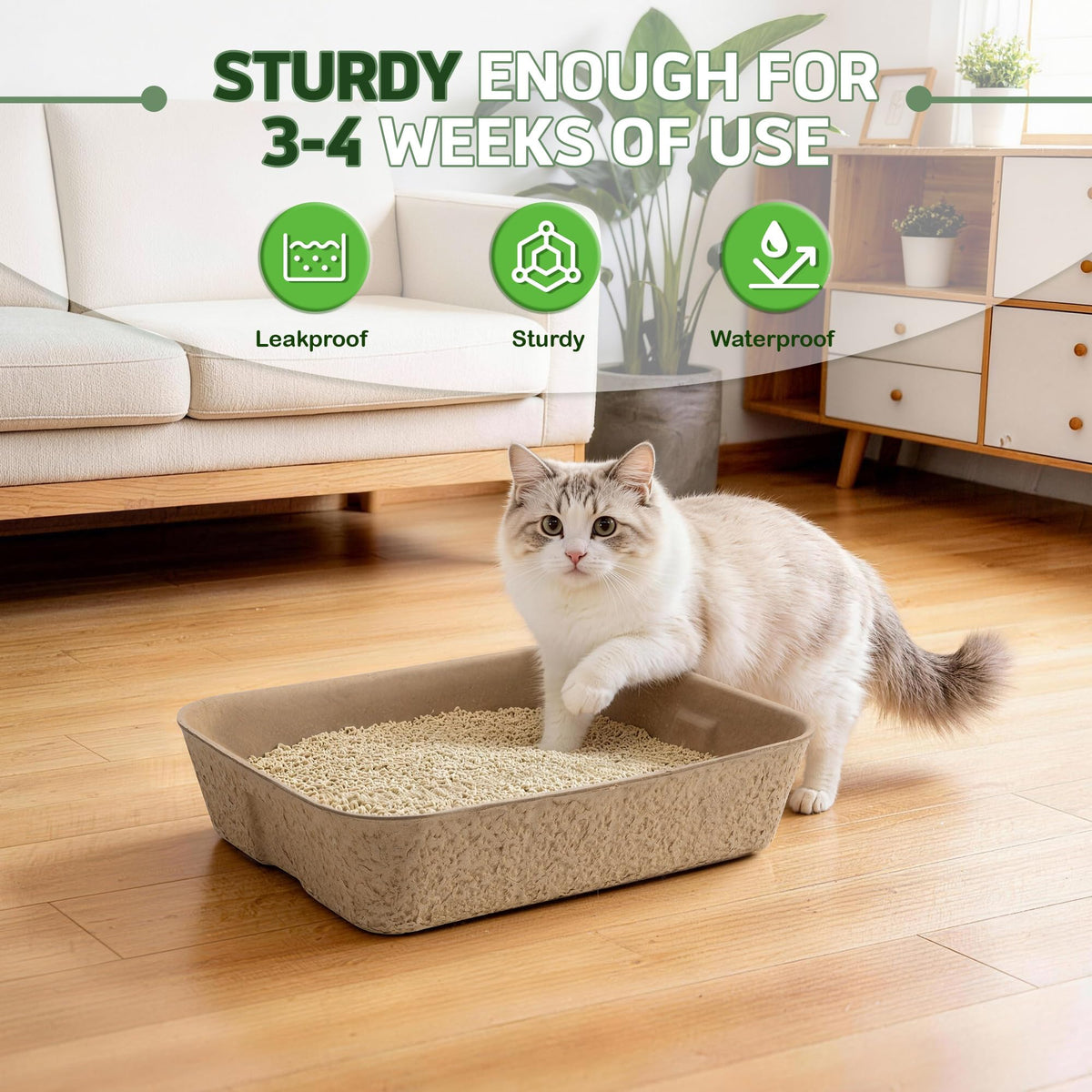 Disposable Litter Boxes for Cats 8-Pack Extra Thick Sturdy Leakproof B885