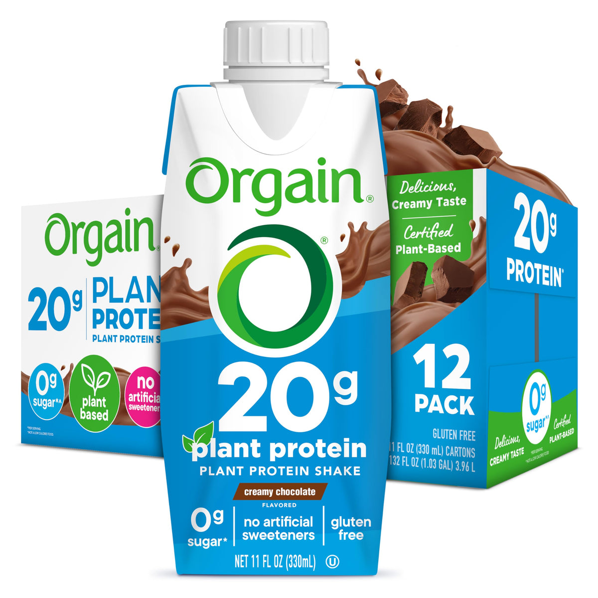 Chocolate 20g Vegan Protein Shake 11 oz 12pk N7702