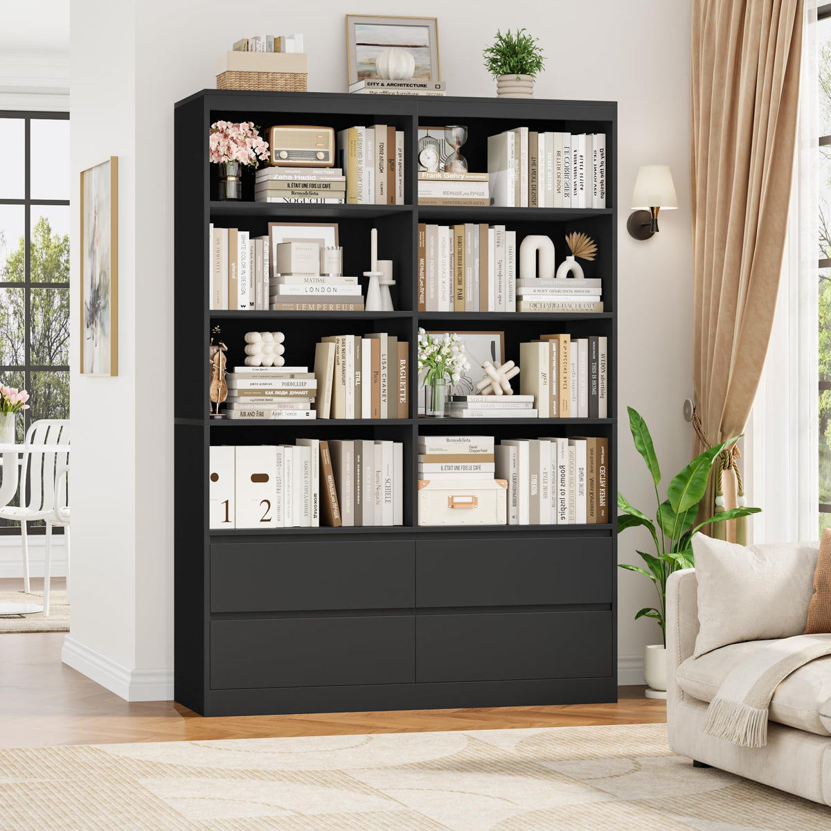 Black 4 Drawer Bookshelf I4739