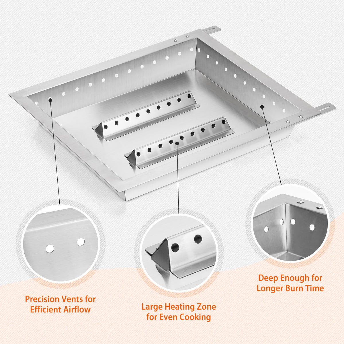 Adjustable Stainless Steel Charcoal Tray P7902